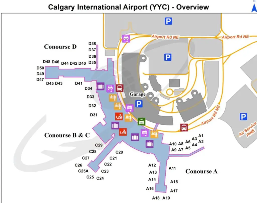 Discovering Calgary Airport Map